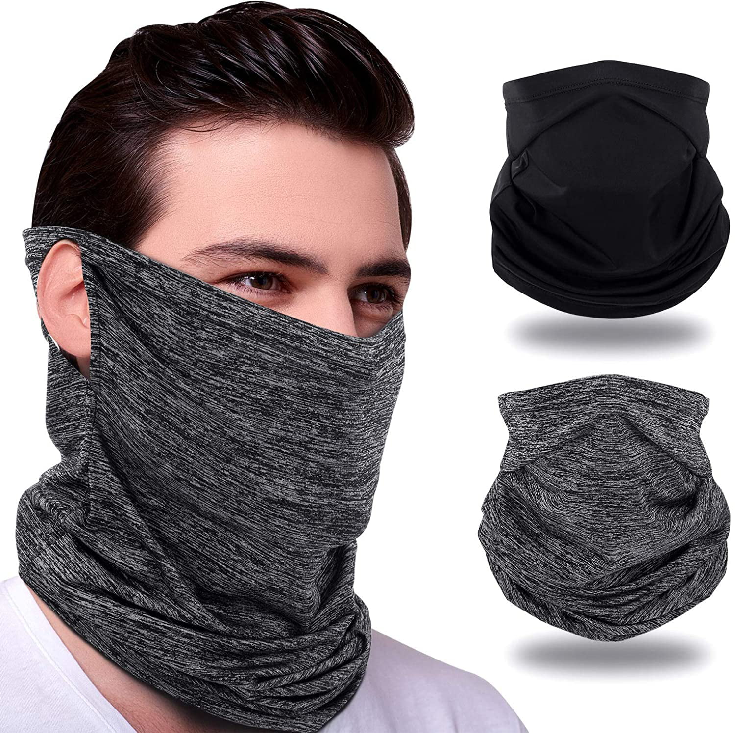 Bandanas for Face Scarf Wrap Ear Loops Balaclava for Protection Neck Gaiter Hats 