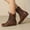 Brown, variant on Viluyesy Womens Western Boots, Mid-Calf Round Toe Lace Up Embroidery Fashion Retro Cowgirl Boots Black