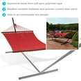 thumbnail image 3 of Sunnydaze 2-Person Soft-Spun Polyester Spreader Bar Hammock with Stand, 400 lb Capacity - Red, 3 of 8