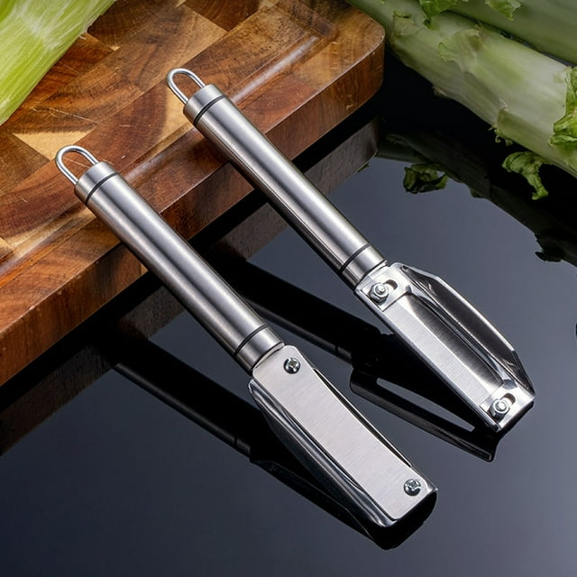 Cuchillo pelador de caña de azúcar de acero inoxidable | Pelador multifuncional de verduras y frutas | Mango antideslizante | Material 304 duradero | Pelador eficiente de lechuga, patata y zanahoria