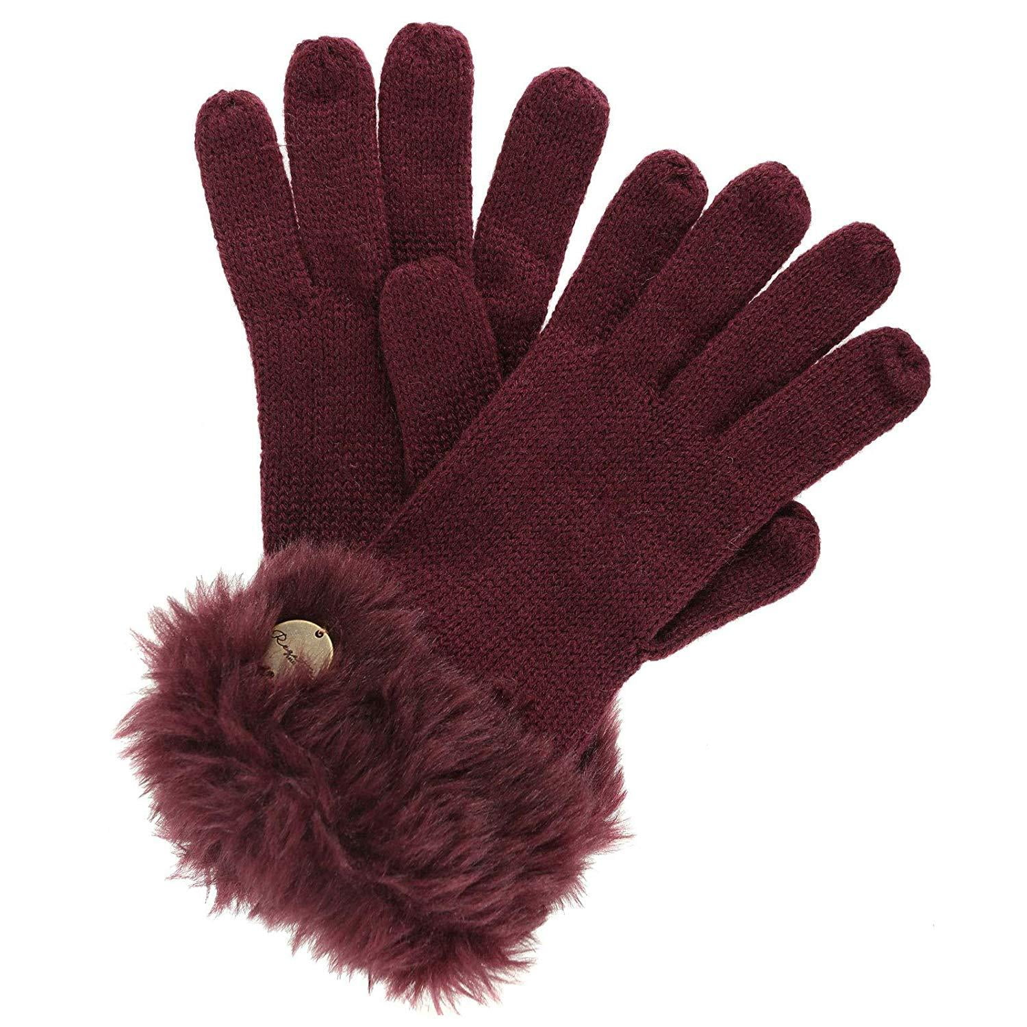 Regatta Women's Luz Ii Acrylic Knit Faux Fur Trim Gloves Gloves