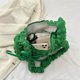 thumbnail image 2 of Bolsos de burbujas para mujer, bolsos de mano de color sólido con correa suave con cordón (verde), 2 of 9