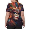 thumbnail image 3 of Lumtrix Mardi Gras Print Scrubs for Women Design Plus Size V Neck Nursing Uniform 2026 Spring Summer Short Sleeve Tops With Pockets Side Slit Shirt Saffron M, 3 of 5
