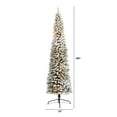 thumbnail image 5 of Nearly Natural 9' White Pencil Flocked Artificial Christmas Tree Prelit 600 Clear Lights, 5 of 7