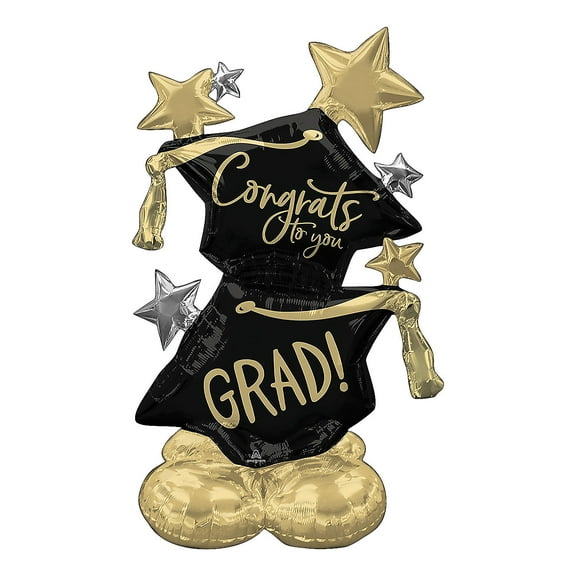 Congrats to You Grad Black & Gold 51" Stacked Mylar Balloon