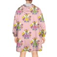 thumbnail image 2 of Wearable Oversized Blanket,Pink Flower Fairy Pattern Wearable Blanket Hoodie for Adults,Cozy Hooded Blankets with Super Pockets,Super Warm Fuzzy Pullover for Women & Men, 2 of 6