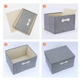 thumbnail image 3 of Unique Bargains Storage Cube, Fabric Bin with Lid and Handle Grey 16*12*9.5in, 3 of 5