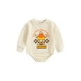 thumbnail image 1 of Fortune Baby Girls Fall Romper Infant Long Sleeve Letters Pumpkin Print Bodysuits Tops, 1 of 7