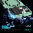 thumbnail image 5 of ELEHOLD Rugged Case for iPhone 11 Pro with Sliding Camera Lens Cover Rotation Ring Holder Stand Function Compatible with MagSafe Shockproof Cover for iPhone 11 Pro,lightgreen, 5 of 8