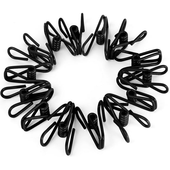 30 Pack Black Chip Bag Clips for Food - PVC 2 Inch Coated Sealer for Sealing Food - Paper Holder, Clothesline Clip for Laundry Hanging, Kitchen Bags, Multipurpose Clothes Pins