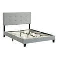 thumbnail image 5 of Tcbosik Full Size Upholstered Platform Bed, Bed Frame with Button Tufted Headboard, Wood Slat Support, No Box Spring Needed (Velvet, Gray), 5 of 5