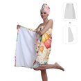 thumbnail image 2 of Colevkie Women's Birthday Balloon Series Pattern 2 Pcs Bath Towel & Shower Cap Set Soft Adjustable Portable Quick Drying Bath Wrap Set for Home Bathroom Sauna Beach, 2 of 8