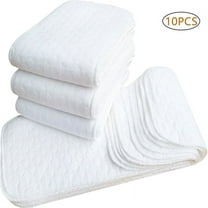 Muslin Burp Cloths 10 Pack 100% Cotton Hand Washcloths 6 Layers Extra Absorbent and Soft, One Size, White