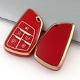 thumbnail image 3 of Key Fob Cover Compatible with Fit for GMC Yukon Denali Sierra Chevy Silverado Suburban Tahoe Buick Keychain Case Holder Protector,Red,  Keyring, 3 of 6