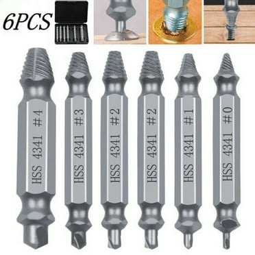 6Pcs Damaged Screw Extractor Easy Out Set Bolt Stud Remover Drills Tools Kit Tap