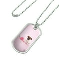 thumbnail image 2 of Jack Russell Terrier Puppy Dog Flower Military Dog Tag Pendant Necklace with Chain, 2 of 5