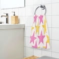 thumbnail image 3 of Yayeee 100% Cotton Hand Towels for Bathroom 16" x 28" Kitchen Towel, Yellow Pink Stars, 3 of 7