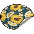 thumbnail image 5 of Coolnut Insects Flowers Ladybird Christmas Tree Mats Waterproof Tree Skirt, Sunflower Daisy Bee Xmas Tree Stand Tray Mat Floor Protector Pad for Holiday Party Decoration, 28.3", 5 of 6