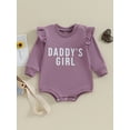 thumbnail image 2 of Bagilaanoe Newborn Baby Girl Oversized Romper Sweatshirt Long Sleeve Bodysuits Letter Print Pullover 6M 12M 18M 24M Infant Casual Tee Tops, 2 of 9