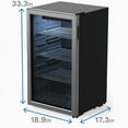 thumbnail image 5 of Beverage Refrigerator and Cooler - 120 Can Mini Fridge with Glass Door for Soda Beer or Wine - Small Drink Dispenser Machine for Office or Bar with Adjustable Removable Shelves, 5 of 5