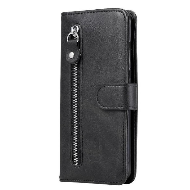Estuche de Cuero PU con Cierre para Xiaomi POCO X3 NFC , Funda Protectora con Billetera y Correa
