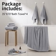thumbnail image 3 of Jessy Home 4 Pack Oversized Bath Sheet Towels 700 GSM Ultra Soft Light Gray Bath Towel Set, 3 of 8