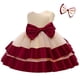 thumbnail image 2 of Vestido NSSMWTTC para niñas, Pascua, burdeos y champán con volantes, 2 of 5