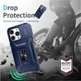 thumbnail image 5 of Heavy Duty Armor Case for iPhone 14 Pro with Slide Camera Cover & Magnetic Ring Stand Blue, 5 of 5