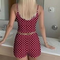 thumbnail image 4 of Women's Polka Dots 2 Piece Outfit Spaghetti Strap Sleeveless Crop Top Camisole and Shorts Pajamas Set Sleepwear Nightwear, 4 of 7
