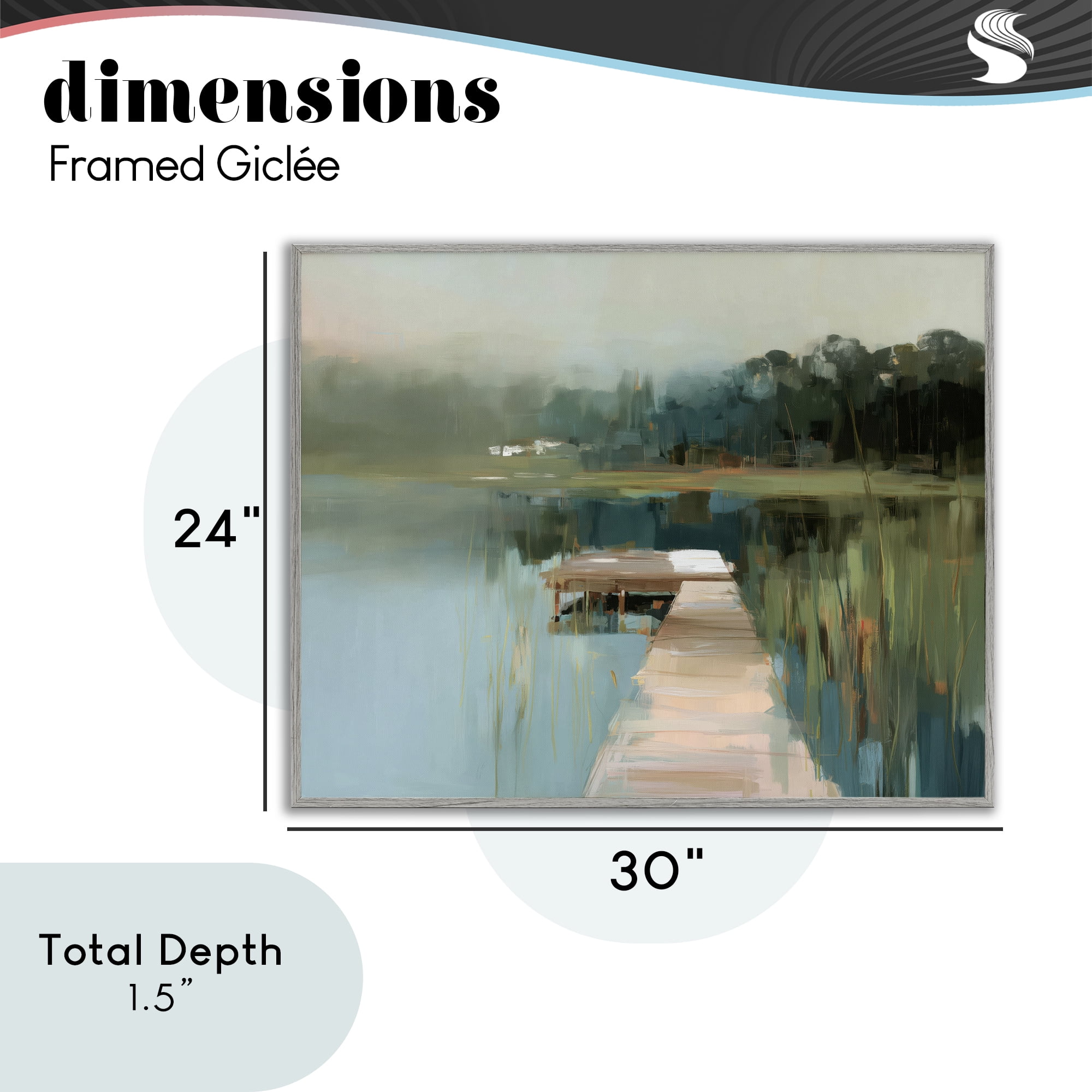 Stupell Industries Marsh Pier Abstraction Gray Framed Giclee Art, design by Kim Curinga