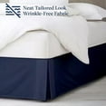 thumbnail image 3 of 400 Thread Count Luxury Pleated Bedskirt - 100% Egyptian Cotton - 14" Deep Pocket - Wrinkle-Free Box Pleated Bed Skirts - Twin Size - Navy Blue., 3 of 4