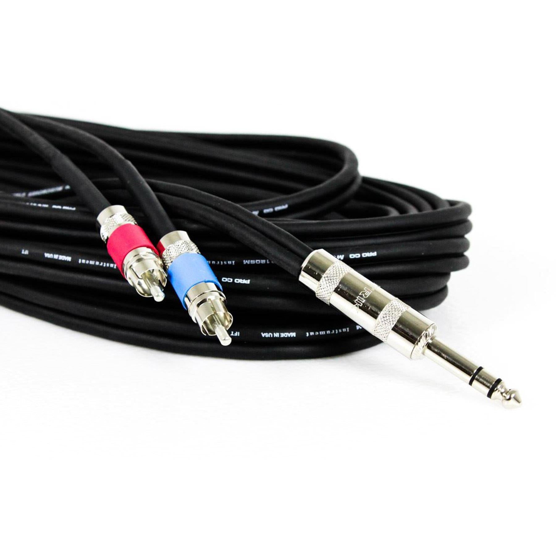 ProCo Excellines 20-foot Insert Y Cable 1/4 TRS to Dual RCA -  IPBQ2R-20