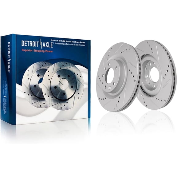 Detroit Axle - 12.60" inch Front Drilled and Slotted Disc Brake Rotors Replacement for Mazda CX-5 CX-9 6