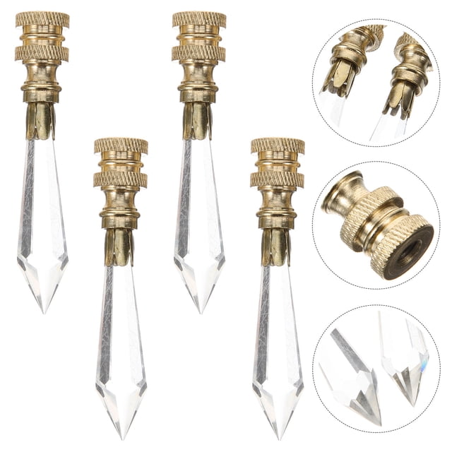 OULII 4Pcs Lamp Topper Knobs Brass Material Decorative Firm Fixation for Business Owners