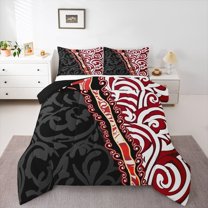 Manfei Geometric Swirl Lines 3 Pieces Queen Comforter Set for Female Men Women,Vintage Aesthetic Ultra Soft Bedding Sets,Abstract Stripes Bedding Comforter Set Breathable,Ultra Soft Home Decor