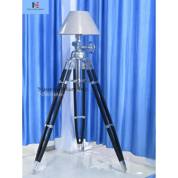 NauticalMart Surveyor's Industrial Royal Lamp Vintage Marine Tripod Floor Lamp Studio Lamp