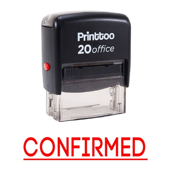 Printtoo Office Stationary Custom Stamp CONFIRMED Self Inking Rubber Stamp-Red