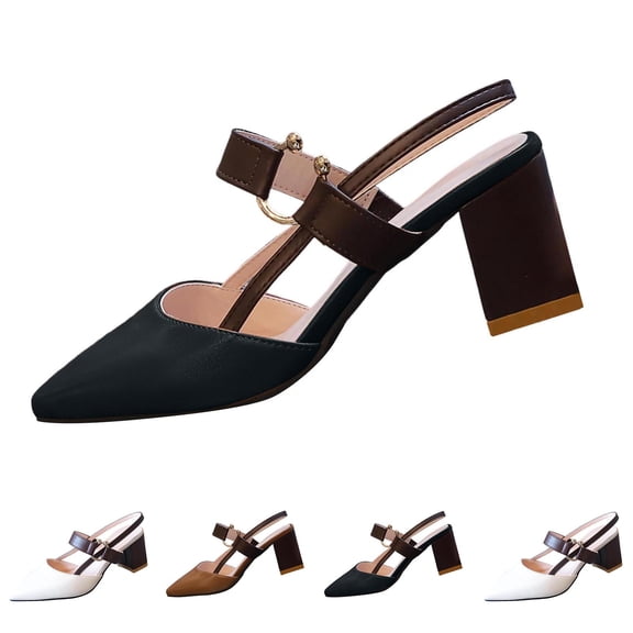 Bixock Sandals for Women,Heels for Women Closed Pointed Toe Heeled Slingback High Heel Ankle Strap Pumps Patent Leather Dressy Shoes for Work Party Prom Wedding Bridal Dress