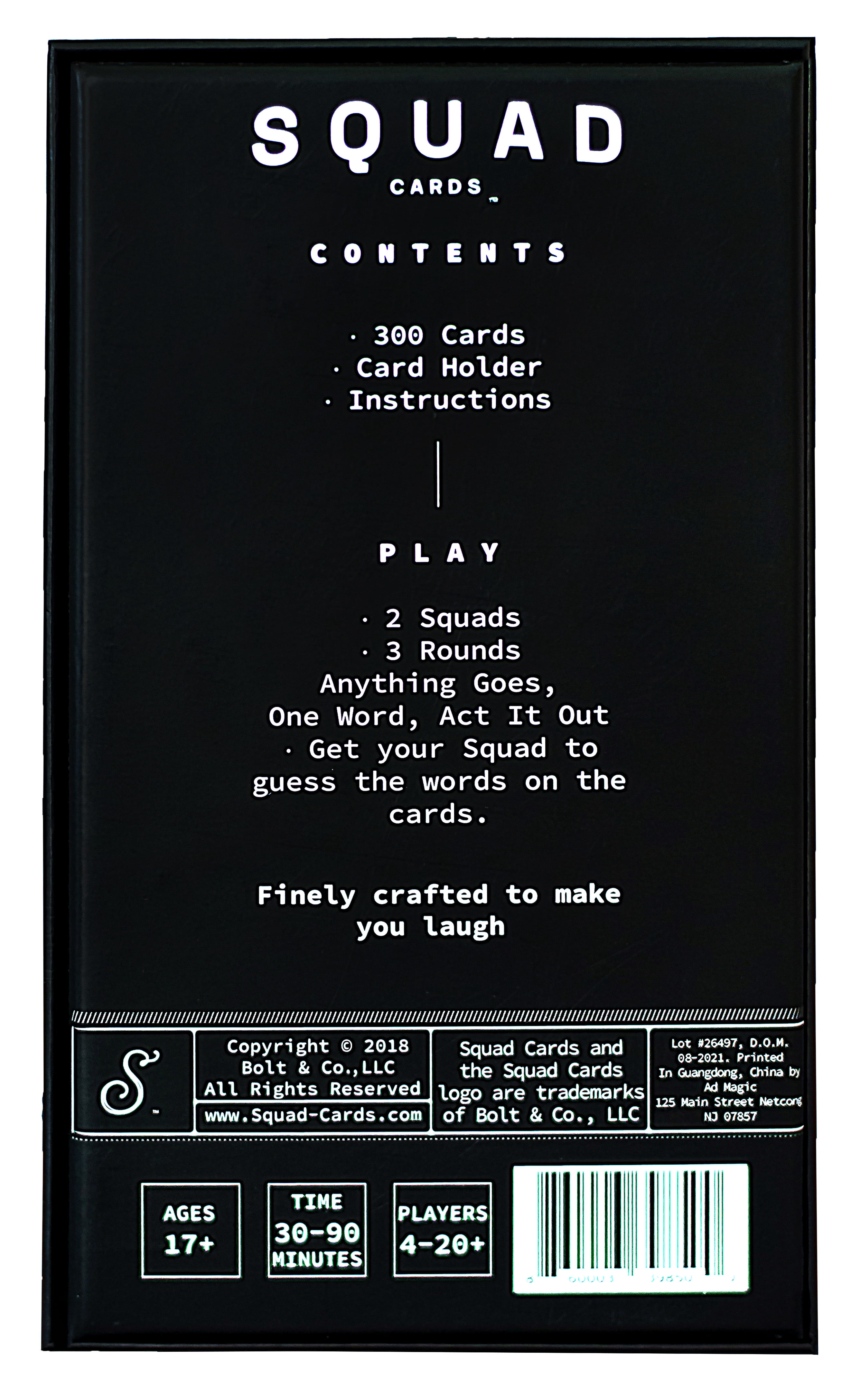 Squad Cards - An Adult Party Essential, Easy to Learn, Fast-Paced, Interactive, Perfect for Every Occasion, 4+ Players - Perfect for Large Groups
