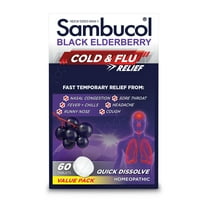 Sambucol Cold & Flu Relief Quick Dissolve Tablets - Black Elderberry - 60 Ct