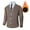 02 Khaki, variant on YueHuiYing Men Casual Fashion Zipper Cardigan Stand-up Collar Pocket Elasticity Sweater Base Layer Knit Long Sleeve Sweater