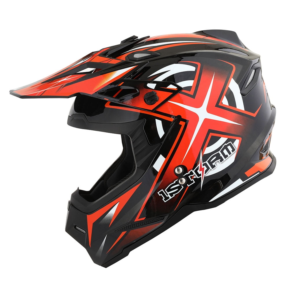 Photo 1 of 1Storm Adult Motocross Helmet BMX MX ATV Dirt Bike Helmet Racing Style HF801 Sonic Orange