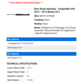 thumbnail image 2 of Rear Shock Absorber - Compatible with 2013 - 2014 Mazda CX-5, 2 of 2