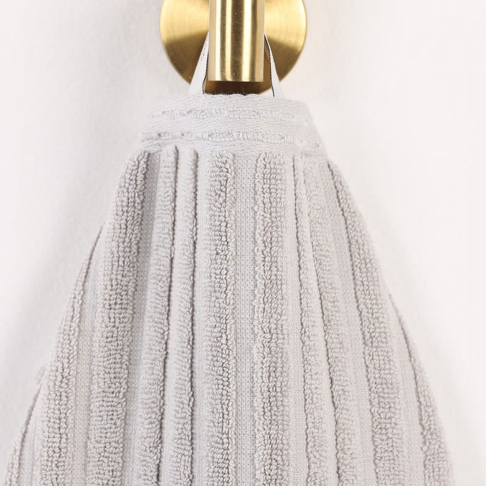 Superior Soho Ribbed Cotton 8-Piece Assorted Towel Set, Silver