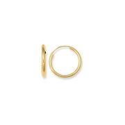 14K Yellow Gold Endless Hoop Earrings, 10mm - 25mm