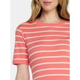 thumbnail image 4 of Time and Tru Women's Seamed Cotton Midi Dress, Sizes XS-XXXL, 4 of 5