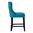 thumbnail image 4 of WestinTrends Wordford 24" Tufted Velvet Counter Stool, Black/ Teal, 4 of 8