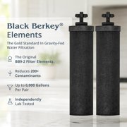 Royal Berkey 3.25-Gallon Stainless Steel Gravity-Fed Water Filter System Easy-to-Assemble with 2 Authentic Black Berkey BB9-2 Filter Elements, Countertop Water Filtration System for Everyday Use