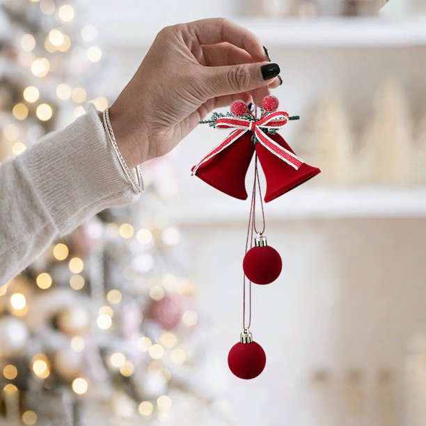 xihome Adornos navideños de plstico para ventanas con colgante de campanilla de viento, juego de adornos colgantes para el hogar.