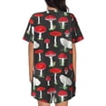 thumbnail image 3 of Bixox Women's Red Mushrooms Printed Pajama Set 2 Piece Lounge Set Top and Shorts Soft Pajamas, Shorts with Pockets, 3 of 7